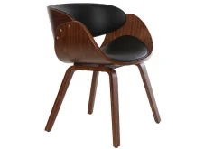 Miliboo Fauteuil Design|Voir Tous Les Fauteuils-Chaise design noir et bois foncé noyer BENT