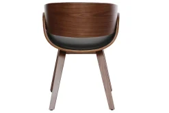 Miliboo Fauteuil Design|Voir Tous Les Fauteuils-Chaise design noir et bois foncé noyer BENT