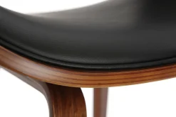 Miliboo Fauteuil Design|Voir Tous Les Fauteuils-Chaise design noir et bois foncé noyer BENT