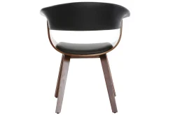 Miliboo Fauteuil Design|Voir Tous Les Fauteuils-Chaise design noir et bois foncé noyer OKTAV