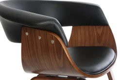 Miliboo Fauteuil Design|Voir Tous Les Fauteuils-Chaise design noir et bois foncé noyer OKTAV