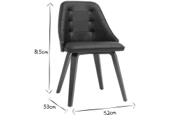 Miliboo Fauteuil Design|Voir Tous Les Fauteuils-Chaise design noir et bois foncé noyer FLUFFY