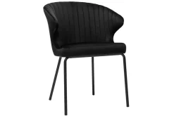 Miliboo Chaise Design-Chaise design noire en tissu velours et métal REQUIEM