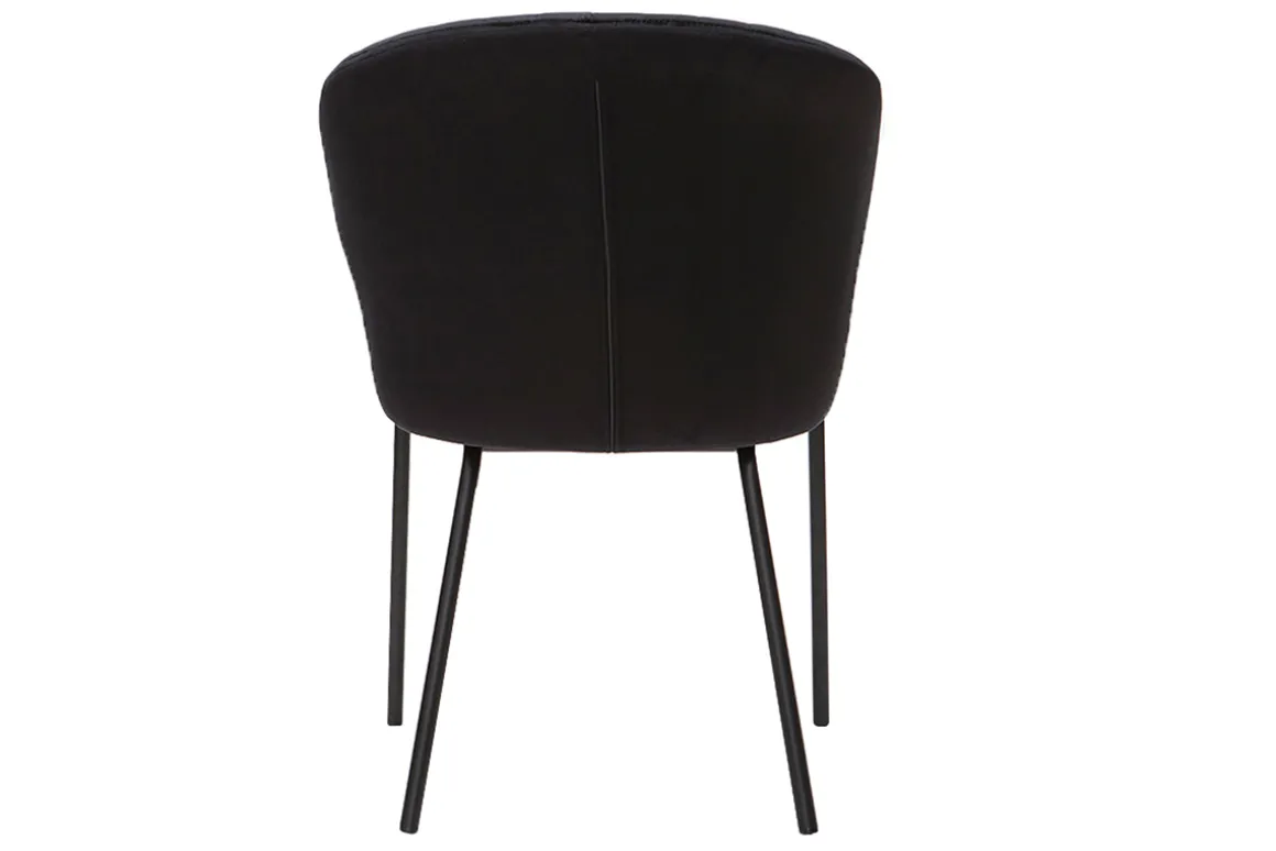 Miliboo Chaise Design-Chaise design noire en tissu velours et métal REQUIEM