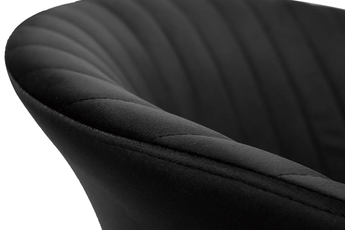 Miliboo Chaise Design-Chaise design noire en tissu velours et métal REQUIEM