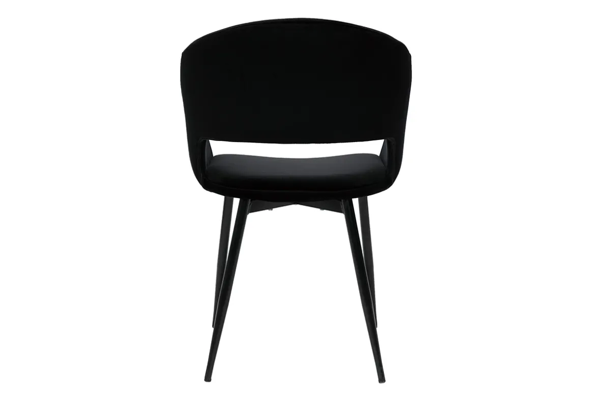 Miliboo Chaise Design-Chaise design noire en tissu velours et métal PRISMA