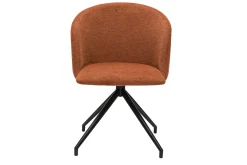 Miliboo Chaise Design-Chaise design pivotante 360° en tissu effet velours texturé terre brulée et métal noir VANITY