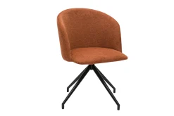 Miliboo Chaise Design-Chaise design pivotante 360° en tissu effet velours texturé terre brulée et métal noir VANITY