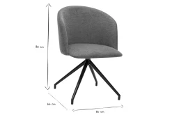 Miliboo Chaise Design-Chaise design pivotante 360° en tissu effet velours texturé terre brulée et métal noir VANITY