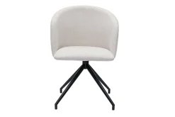 Miliboo Chaise Design-Chaise design pivotante 360° en tissu effet velours texturé beige et métal noir VANITY