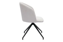 Miliboo Chaise Design-Chaise design pivotante 360° en tissu effet velours texturé beige et métal noir VANITY