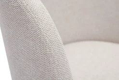 Miliboo Chaise Design-Chaise design pivotante 360° en tissu effet velours texturé beige et métal noir VANITY