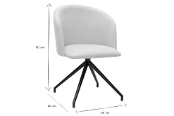 Miliboo Chaise Design-Chaise design pivotante 360° en tissu effet velours texturé beige et métal noir VANITY