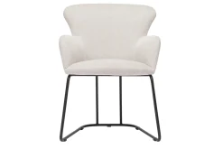 Miliboo Chaise Design-Chaise en tissu effet velours texturé beige et métal noir BRITT