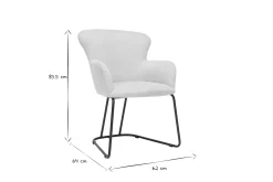 Miliboo Chaise Design-Chaise en tissu effet velours texturé beige et métal noir BRITT