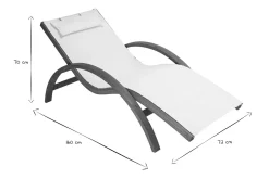 Miliboo Chaise Longue-Chaise longue bain de soleil blanc cassé et bois massif BIARRITZ