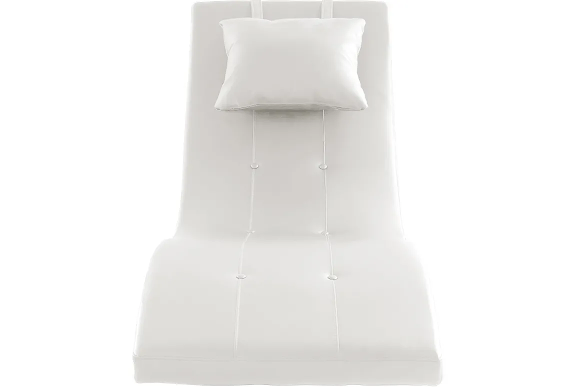 Miliboo Fauteuil Relax|Voir Tous Les Fauteuils-Chaise longue design blanc et acier chromé BARTY