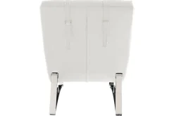 Miliboo Fauteuil Relax|Voir Tous Les Fauteuils-Chaise longue design blanc et acier chromé BARTY