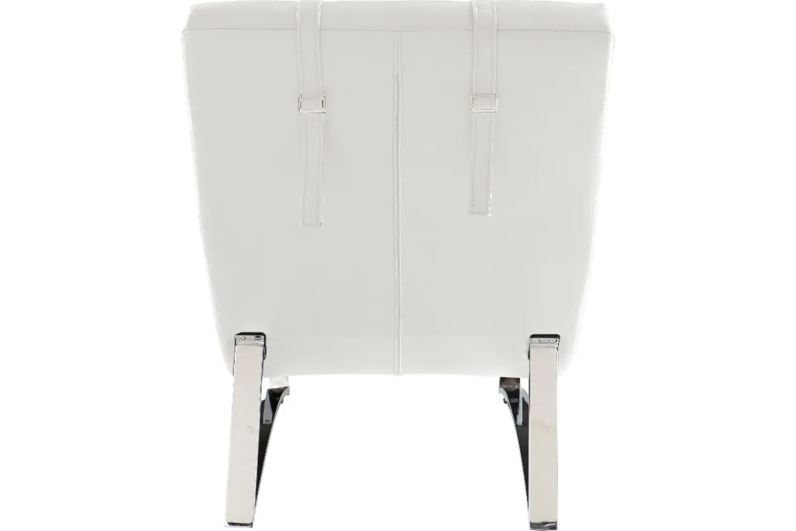 Miliboo Fauteuil Relax|Voir Tous Les Fauteuils-Chaise longue design blanc et acier chromé BARTY