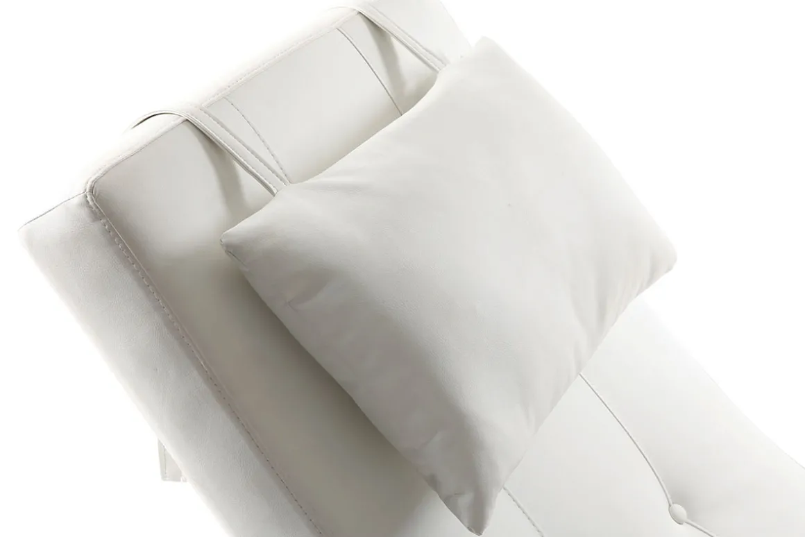 Miliboo Fauteuil Relax|Voir Tous Les Fauteuils-Chaise longue design blanc et acier chromé BARTY