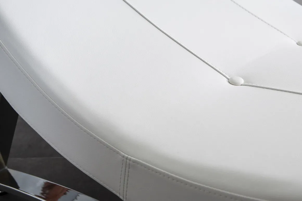 Miliboo Fauteuil Relax|Voir Tous Les Fauteuils-Chaise longue design blanc et acier chromé BARTY