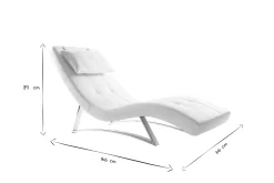 Miliboo Fauteuil Relax|Voir Tous Les Fauteuils-Chaise longue design blanc et acier chromé BARTY