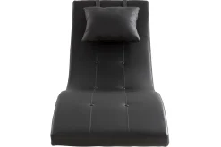 Miliboo Fauteuil Relax|Voir Tous Les Fauteuils-Chaise longue design noir et acier chromé BARTY