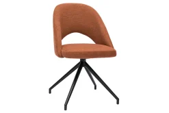 Miliboo Chaise Design-Chaise pivotante 360° en tissu effet velours texturé terre brûlée et métal noir COSETTE