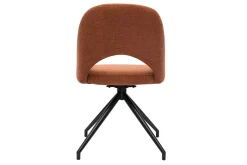 Miliboo Chaise Design-Chaise pivotante 360° en tissu effet velours texturé terre brûlée et métal noir COSETTE