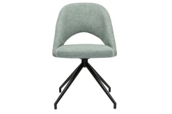 Miliboo Chaise Design-Chaise pivotante 360° en tissu effet velours texturé vert céladon et métal noir COSETTE