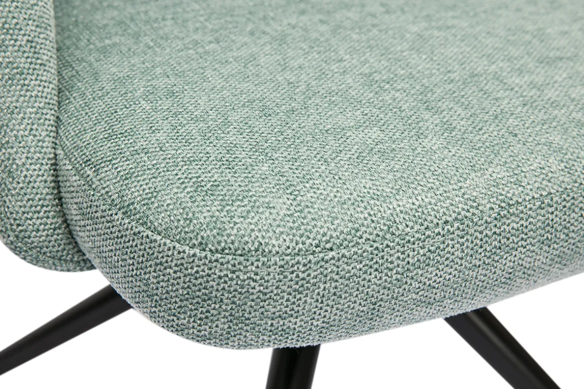 Miliboo Chaise Design-Chaise pivotante 360° en tissu effet velours texturé vert céladon et métal noir COSETTE