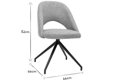 Miliboo Chaise Design-Chaise pivotante 360° en tissu effet velours texturé vert céladon et métal noir COSETTE