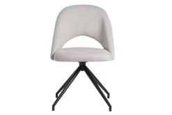 Miliboo Chaise Design-Chaise pivotante 360° en tissu effet velours texturé beige et métal noir COSETTE