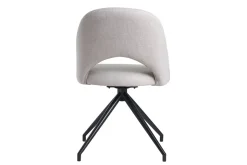 Miliboo Chaise Design-Chaise pivotante 360° en tissu effet velours texturé beige et métal noir COSETTE