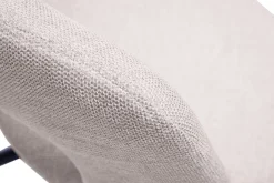 Miliboo Chaise Design-Chaise pivotante 360° en tissu effet velours texturé beige et métal noir JESSY