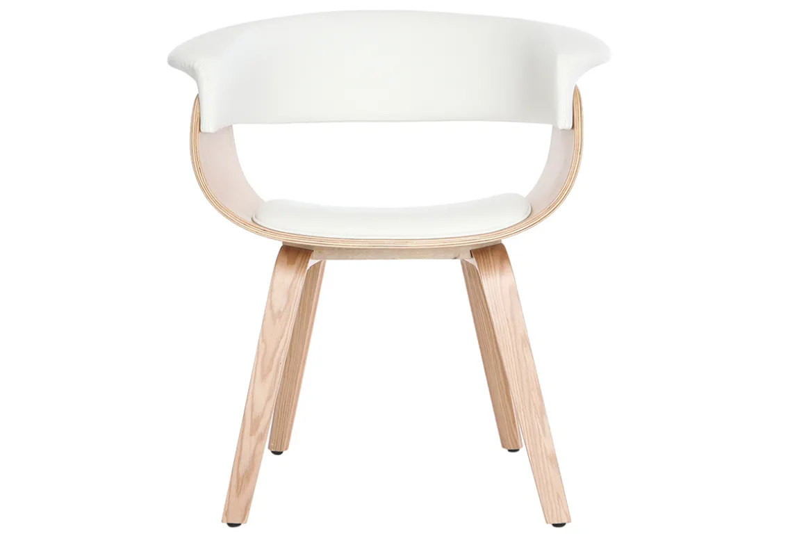 Miliboo Fauteuil Design|Voir Tous Les Fauteuils-Chaise scandinave blanc et bois clair OKTAV