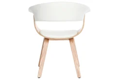Miliboo Fauteuil Design|Voir Tous Les Fauteuils-Chaise scandinave blanc et bois clair OKTAV