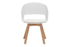 Miliboo Chaise Design-Chaise scandinave blanche et bois clair massif PRISMA