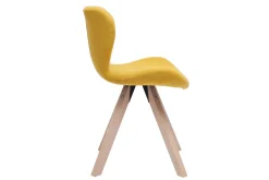 Miliboo Chaise Design-Chaise scandinave en tissu effet velours jaune moutarde et bois clair ANYA