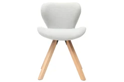 Miliboo Chaise Design-Chaise scandinave en tissu gris clair et bois clair ANYA