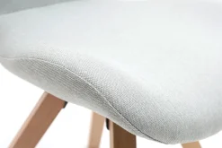Miliboo Chaise Design-Chaise scandinave en tissu gris clair et bois clair ANYA