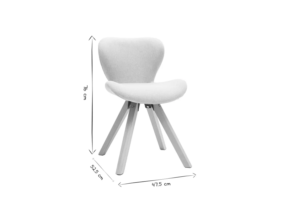 Miliboo Chaise Design-Chaise scandinave en tissu gris clair et bois clair ANYA