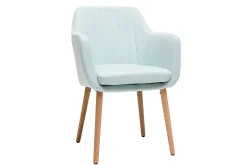Miliboo Fauteuil Design|Voir Tous Les Fauteuils-Chaise scandinave en tissu menthe à l'eau et bois clair massif ALEYNA