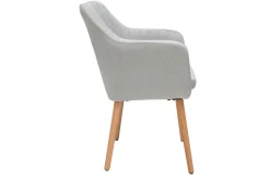 Miliboo Fauteuil Design|Voir Tous Les Fauteuils-Chaise scandinave en tissu gris clair et bois clair ALEYNA