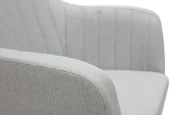 Miliboo Fauteuil Design|Voir Tous Les Fauteuils-Chaise scandinave en tissu gris clair et bois clair ALEYNA