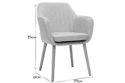 Miliboo Fauteuil Design|Voir Tous Les Fauteuils-Chaise scandinave en tissu gris clair et bois clair ALEYNA