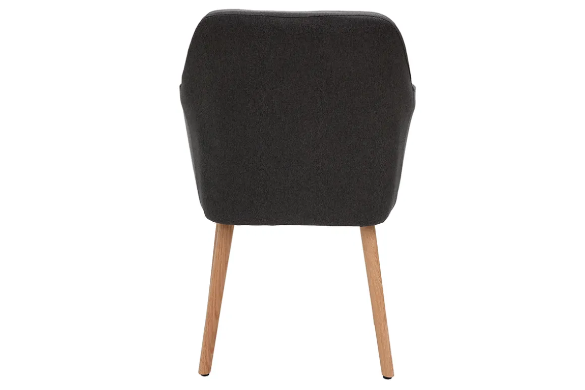 Miliboo Fauteuil Design|Voir Tous Les Fauteuils-Chaise scandinave en tissu gris anthracite et bois clair ALEYNA