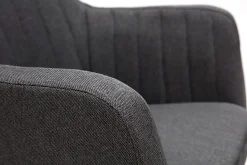 Miliboo Fauteuil Design|Voir Tous Les Fauteuils-Chaise scandinave en tissu gris anthracite et bois clair ALEYNA