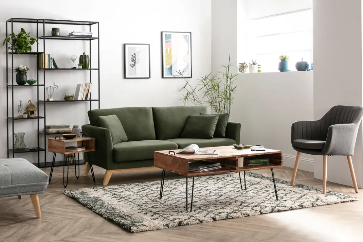 Miliboo Fauteuil Design|Voir Tous Les Fauteuils-Chaise scandinave en tissu gris anthracite et bois clair ALEYNA