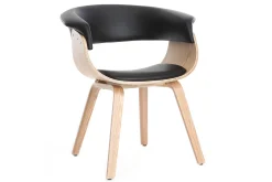 Miliboo Fauteuil Design|Voir Tous Les Fauteuils-Chaise scandinave noir et bois clair OKTAV